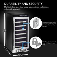Whynter - 33-Bottle Wine Refrigerator - Stainless steel - Angle