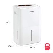 Amana - 50-Pint 8.1 Quart Bucket Capacity Portable Dehumidifier - White - Angle