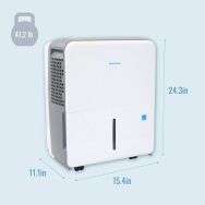 Keystone - 50 Pint 7.2 Quart Dehumidifier with Electronic Controls - White - Angle