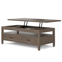 Simpli Home - Lev Lift Top Coffee Table - Smoky Brown - Angle