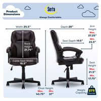 Serta - Mitchell Manager Office Chair - Chestnut Brown - Angle