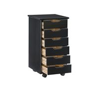 Linon Home Décor - Monte Six-Drawer Rolling Storage Cart - Black - Angle