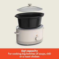 Bella - 6-qt. Manual Slow Cooker - Oatmilk - Angle