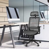 Costway - Ergonomic Mesh High Back Office Recliner Chair with Hanger - Gray - Angle