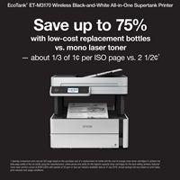 Epson - EcoTank ET-M3170 Wireless Monochrome All-in-One Supertank Printer - White - Angle