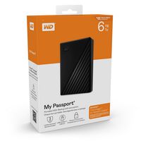 WD - My Passport 6TB External USB 3.0 Portable Hard Drive - Black - Angle