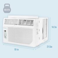 Keystone - 8,000 BTU 115V Window Air Conditioner with 3,500 BTU Supplemental Heat Function - White - Angle