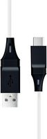 NEXT - 9' Play + Charge USB-C Cable for PlayStation 5 - White/Black - Angle
