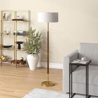 Camden&Wells - Letta Floor Lamp - Brass/Oak - Angle