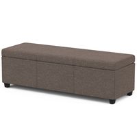 Simpli Home - Avalon Extra Large Storage Ottoman Bench - Fawn Brown - Angle