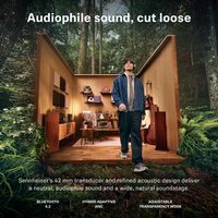 Sennheiser - HDB 630 Around-the-ear Bluetooth Wireless Headphones - Black - Angle