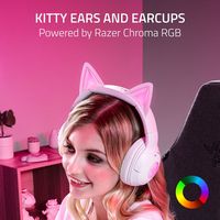 Razer - Kraken Kitty V2  Wireless Gaming Headset for PC, Mac, Mobile, and Tablet - White - Angle