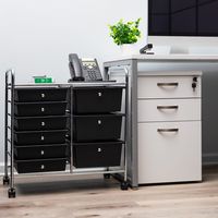 Mind Reader - Rolling Cart with Drawers, Utility Cart, Craft Storage, Kitchen, Metal, 24.25