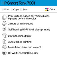 HP - Smart Tank 7001 Wireless All-In-One Supertank Inkjet Printer with up to 2 Years of Ink Inclu... - Angle