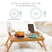 LapGear - Rossie Home Medium Bamboo Media Bed Tray - Natural Bamboo - Angle