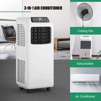 Costway 5500 BTU 3-in-1 Portable Air Conditioner Cools up to 250 sq. ft w/Built-in Dehumidifier a... - Angle