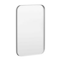 LOVMOR - 20 in. W x 30 in. H Tempered Glass Rounded Rectangle Framed Wall-Mounted Bathroom Vanity... - Angle