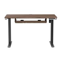 HUANUO - Adjustable Standing Desk with Keyboard Tray - 48″ x 24″ - Walnut - Angle