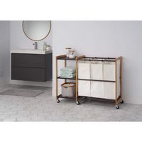 TRINITY - 3-Bag Laundry Station w/ Wheels | - Bronze - Angle