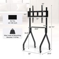 Mobile TV Stand Rolling TV Cart for Most 43