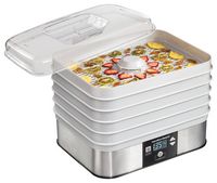 Hamilton Beach - 5-Tray Food Dehydrator - Silver/White - Angle