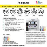 Epson - EcoTank Pro ET-5850 Wireless All-In-One Inkjet Printer - White - Angle