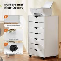 Bestier - Storage Cabinet 7 Drawers 18.7 in.W Dressers with Wheels Mobile Organizer Drawers for O... - Angle