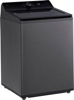 LG - 4.8 Cu. Ft. High-Efficiency Smart Top Load Washer with EasyUnload - Platinum Black - Angle