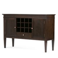 Simpli Home - Carlton Sideboard Buffet and Wine Rack - Dark Tobacco Brown - Angle