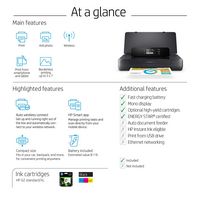 HP - OfficeJet 200 Mobile Inkjet Printer - Black - Angle