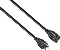 Best Buy essentials™ - 12’ 16ga Indoor/Outdoor Extension Power Cord - Black - Angle