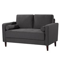 Lifestyle Solutions - Langford Loveseat with Upholstered Fabric and Eucalyptus Wood Frame - Heath... - Angle