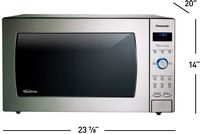 Panasonic - 2.2 Cu. Ft. 1250 Watt SD987SA Full-Size Microwave with Inverter - Stainless Steel - Angle