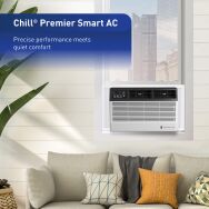 Friedrich - Chill Premier 8,000 BTU 350 Sq Ft Smart Window Air Conditioner with Heater with Remot... - Angle