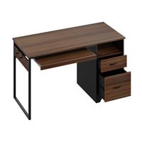 Bestier 48-Inch Gaming Desk with File and Storage Drawers, Open Writing Compartments - Cherry - Angle