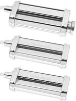 KSMPRA Pasta Roller Attachments for Most KitchenAid Stand Mixers - Stainless Steel - Angle