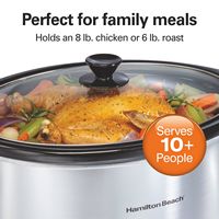 Hamilton Beach - 8 Quart Programmable Set & Forget Slow Cooker - Stainless Steel - Angle