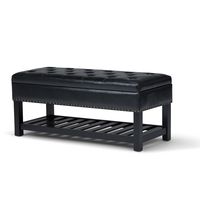 Simpli Home - Lomond Storage Ottoman Bench - Midnight Black - Angle
