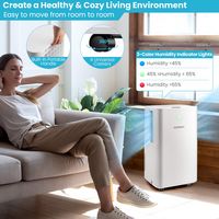 Costway 1750 Sq. Ft 32 Pints Dehumidifier w/ Auto Defrost & 24H Timer Drain Hose - White - Angle