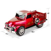 QFX - Retro Classic Truck Portable Bluetooth Speaker with Bass Radiator and LED Lights - Red - Angle