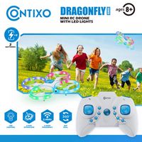 Contixo - Mini Light Up Drone with Remote Controller - Blue - Angle