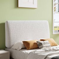 Pinmoco - Full Size Adjustable Ergonomic Upholstered Foam Headboard - White - White - Angle