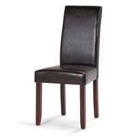 Simpli Home - Acadian Parson Polyurethane Faux Leather Dining Chairs (Set of 2) - Tanner's Brown - Angle