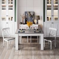 Costway Dining Table 47 Inch Kitchen Dining Table Rectangular for Small Space - Dark Gray - Angle
