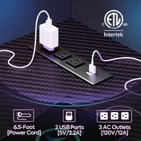 Bestier - L-Shaped Computer Desk with LED Lights and Monitor Stand - 48