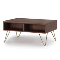 Simpli Home - Hunter Small Lift Top Coffee Table - Umber Brown and Gold - Angle