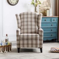 Bestier - Classic Upholstered Push Back Recliner with Wing Back - 1 Pack - Angle