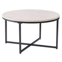 CorLiving - Ayla Marbled Effect Coffee Table - White and Black - Angle