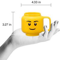 Room Copenhagen - LEGO: Classic Yellow Minifigures Boy Ceramic Mug, 8.6oz - Angle