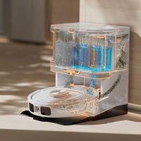 Shark - PowerDetect 2-in-1 Robot Vacuum and Mop with NeverTouch Pro Base - White - Angle